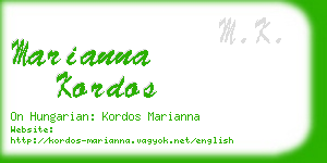 marianna kordos business card